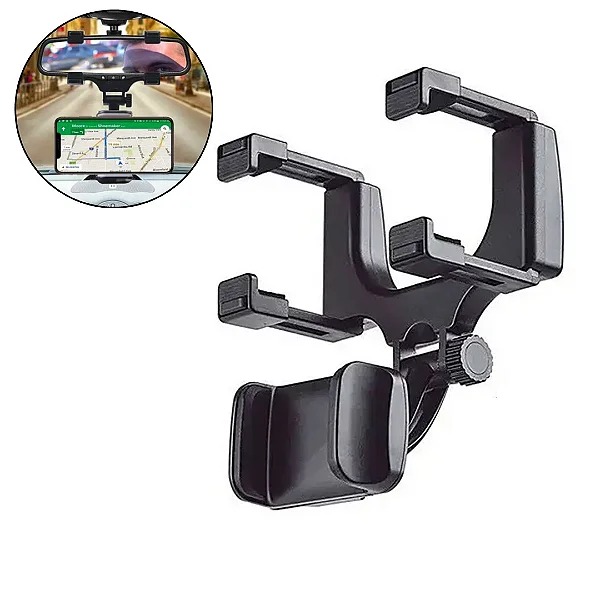 Suporte de Celular Para Retrovisor, 3,5- 6.7 Rotação 360° - ANZU Modelo CAR-001 