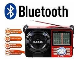 Rádio Retrô Vintage Bluetooth Usb / Sd / Am / Fm C/Lanterna Ad-1088 Cor Vermelho