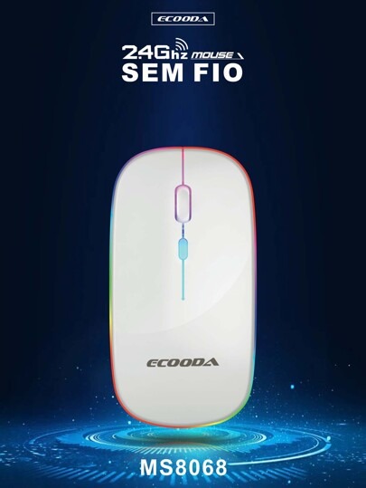 Mouse Sem Fio óptico 2.4 Ghz Recarregável PC Computador USB 3.0 Modelo MS8068