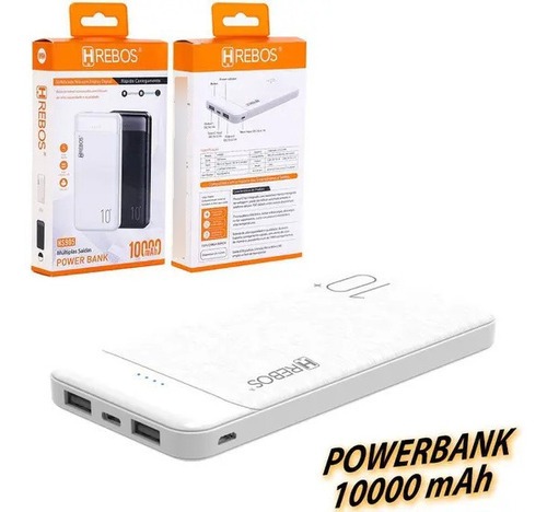 Power Bank HREBOS 2.1A 10.000 Mah 2 X USB Modelo:HS-923