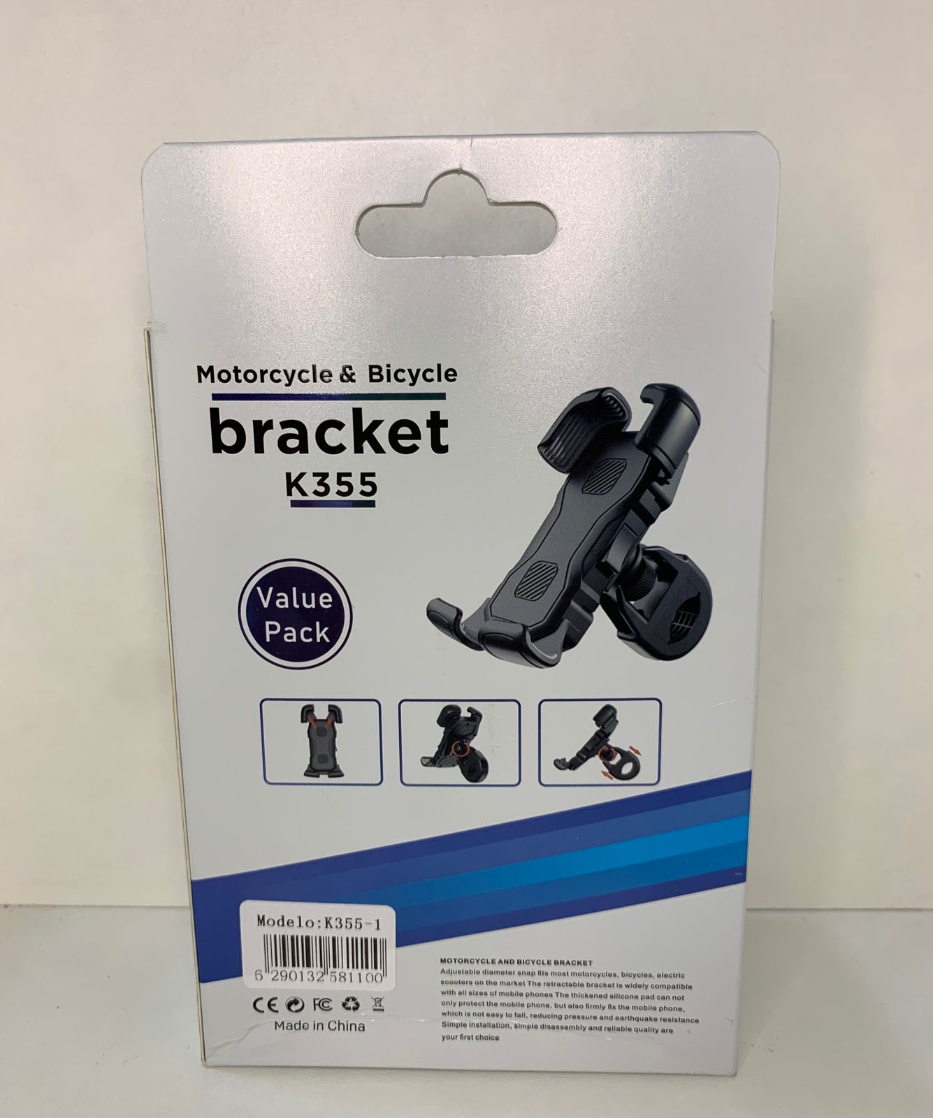 Suporte Universal Brachet Para Moto E Bicicleta Mod : k355 
