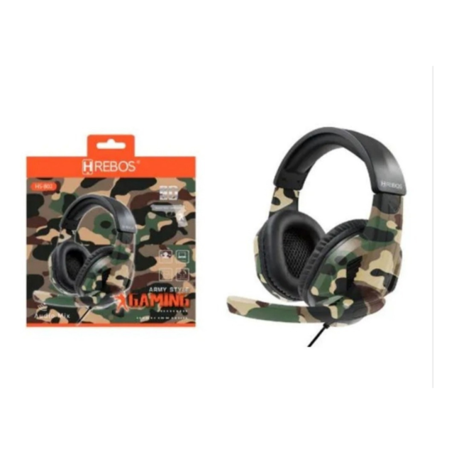 Fone de Ouvido Headset Gamer Hrebos C/ Fio / USB P3 / Microfone Modelo: Hs-802