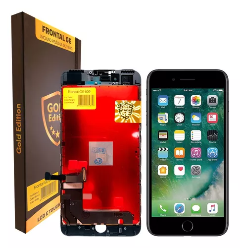 Tela Touch Frontal Lcd Apple iPhone 7 Plus 5.5 A1661 A1784 Modelo: GE-809 Gold Edition Preto