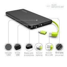 Power Bank H,Maston 5.000 MAh Slim Cor Preto Modelo Pn-952 Original 