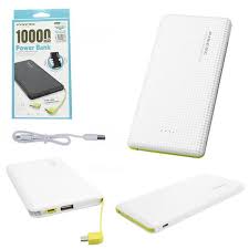 Power bank Pining 3 Saida V8 / Iphone / Tipo-C Portátil 10000 MAh Cor Branco Modelo: PN-951