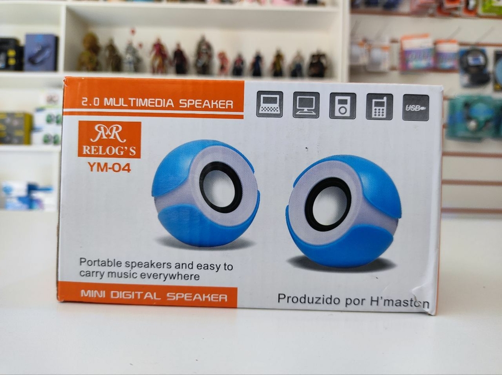 2618-2226-Caixa De Som Relog's Mini Digital Speaker 2.0 ym-04 Azul