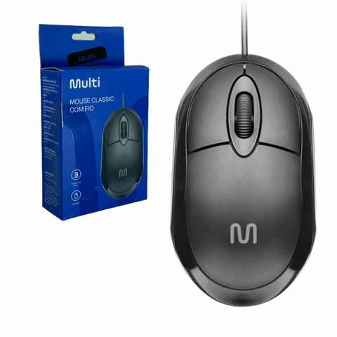 3106-0-Mouse Óptico Preto Com Fio Usb Notebook Pc Multi MF100