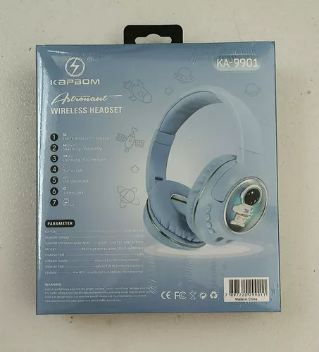 3209-2890-Headset  Wireless  Bluetooth Astronaut  Kapbom KA-9901 - Azul