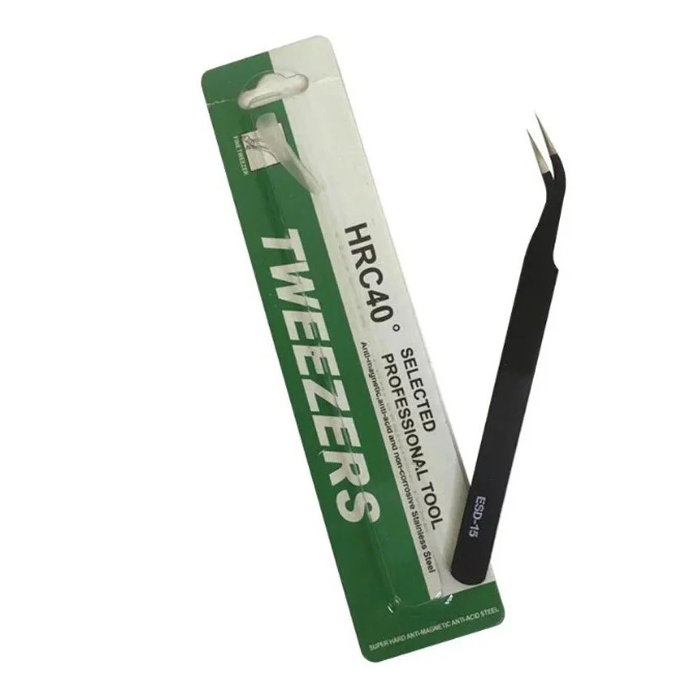 3226-0-Pinça Tweezers Esd15  Ponta Curva 