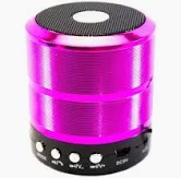 Mini Caixinha Som Bluetooth Portátil Usb Mp3 P2 Sd Rádio Fm Ws-887 Rosa