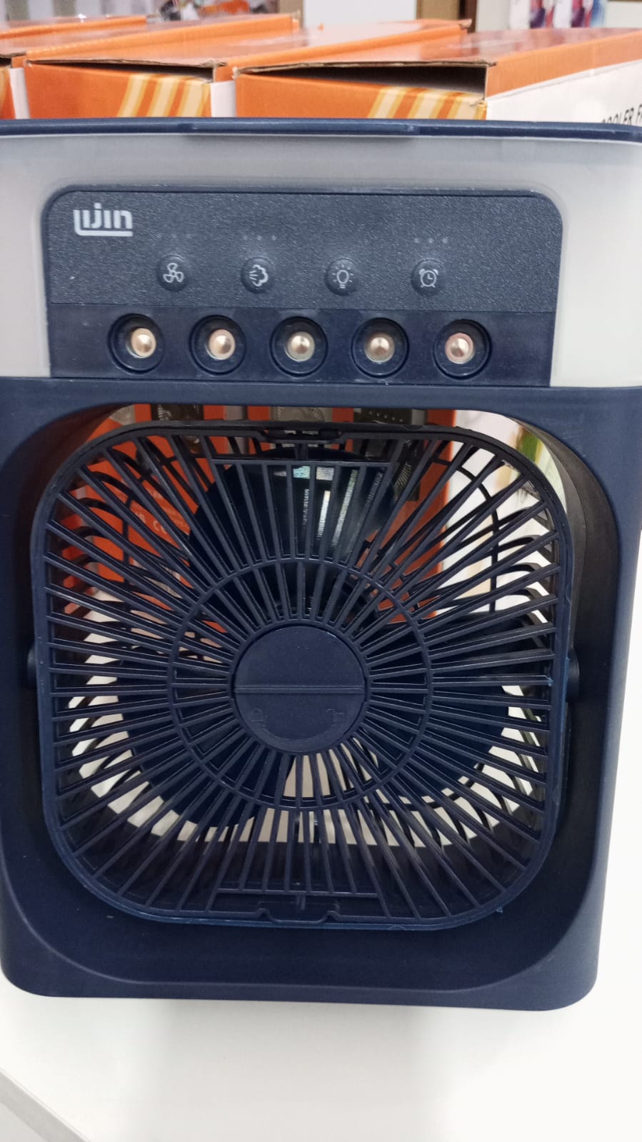 3691-4868-Mini Ventilador Portatil LIJIN 3 Velocidades Led Umidificador Air  Coler Fan Azul