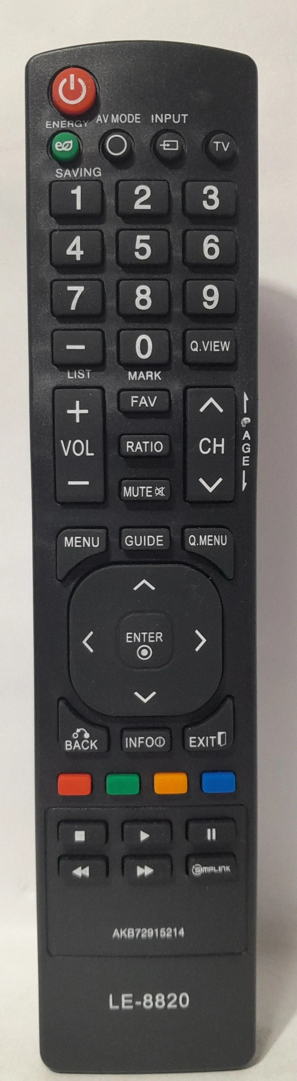 3767-0-Controle Remoto Lelong Compatível Tv LG Mod; LE-8820