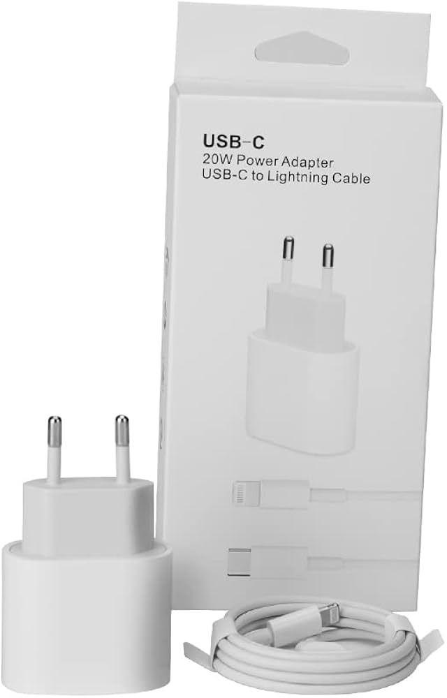 3676-0-Carregador APPle IPhone 20W Turbo Completo C/Cabo USB-C  p/  Lightining