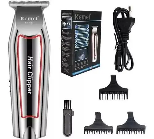 3945-0-Máquina Cortar Kemei Acabamento Profissional Sem Fio Km-032 Bivolt