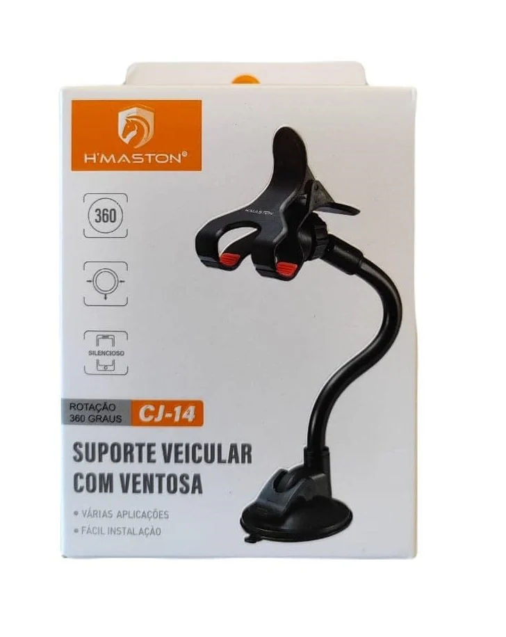 Imagem Principal Suporte Veicular Universal Automotivo Para Celular H,Maston Cj-14 C/Ventosa