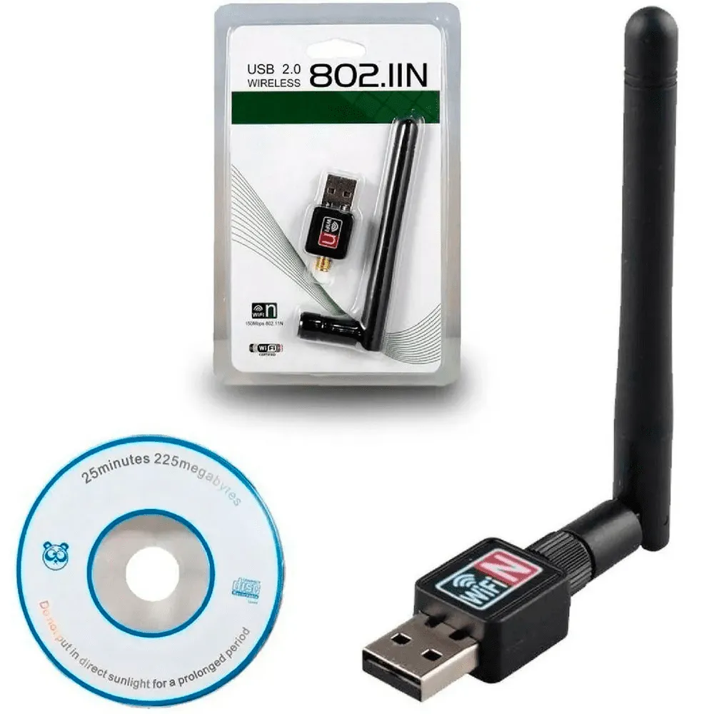 Imagem Principal Antena Adaptador Wireless Usb 2.0 802.11N Wi-fi Internet 1800Mbps 