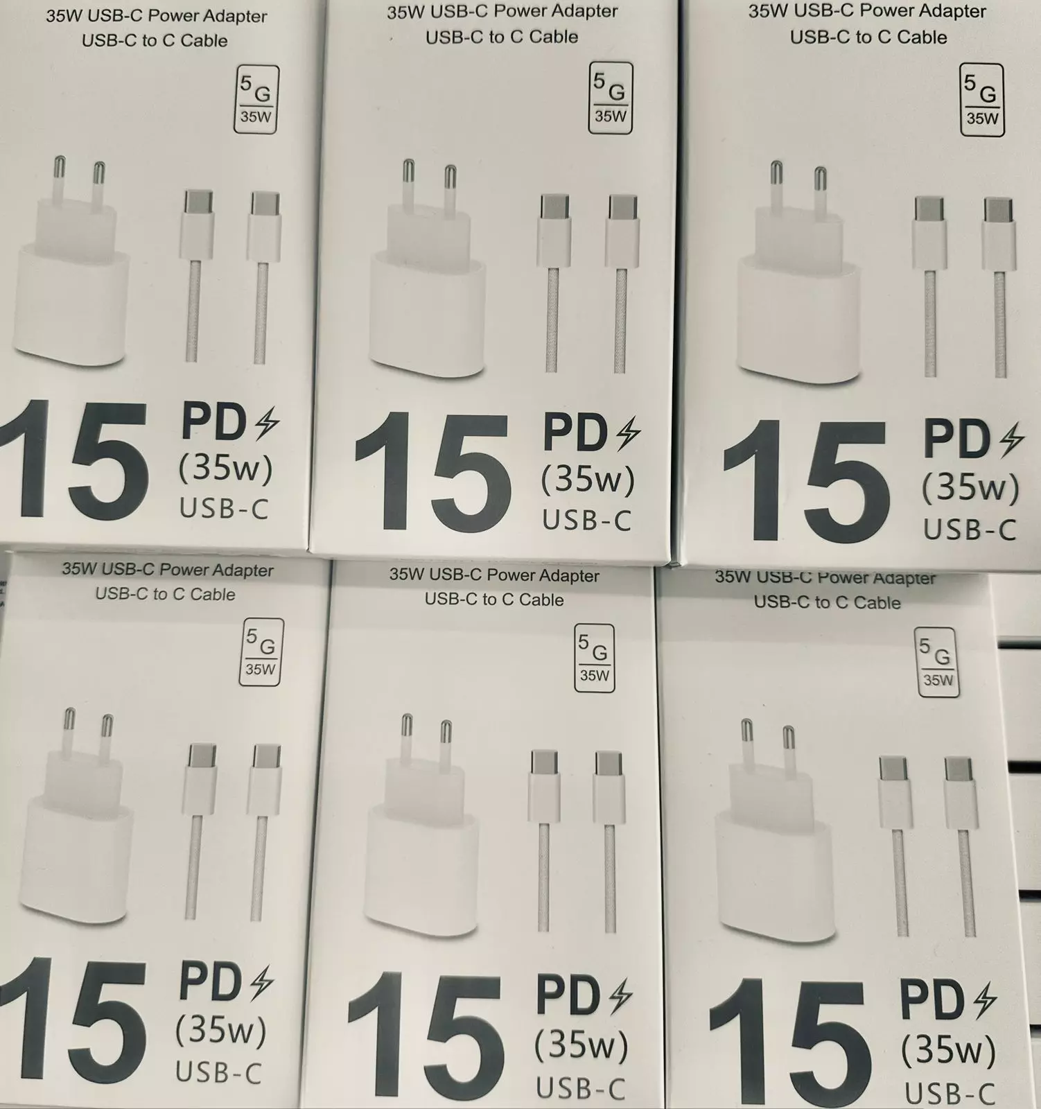 4301-0-Carregador APple IPhone 35W Turbo Completo C/Cabo USB-C Para USB-C