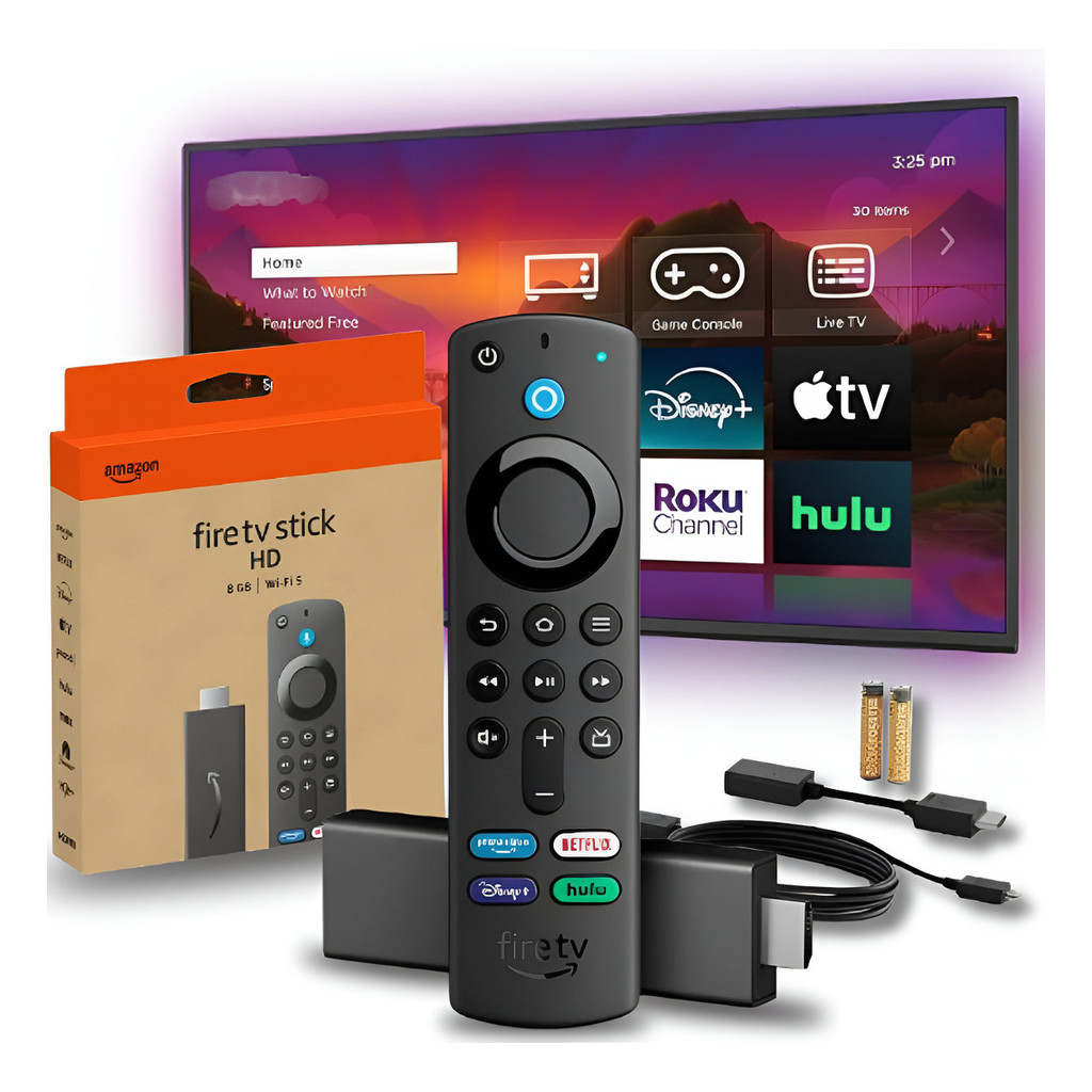 4302-0-Amazon Fire Tv Stick Hd (3ª Geração) Wi-fi 5 8GB Com Controle Remoto Por Voz Com Alexa,