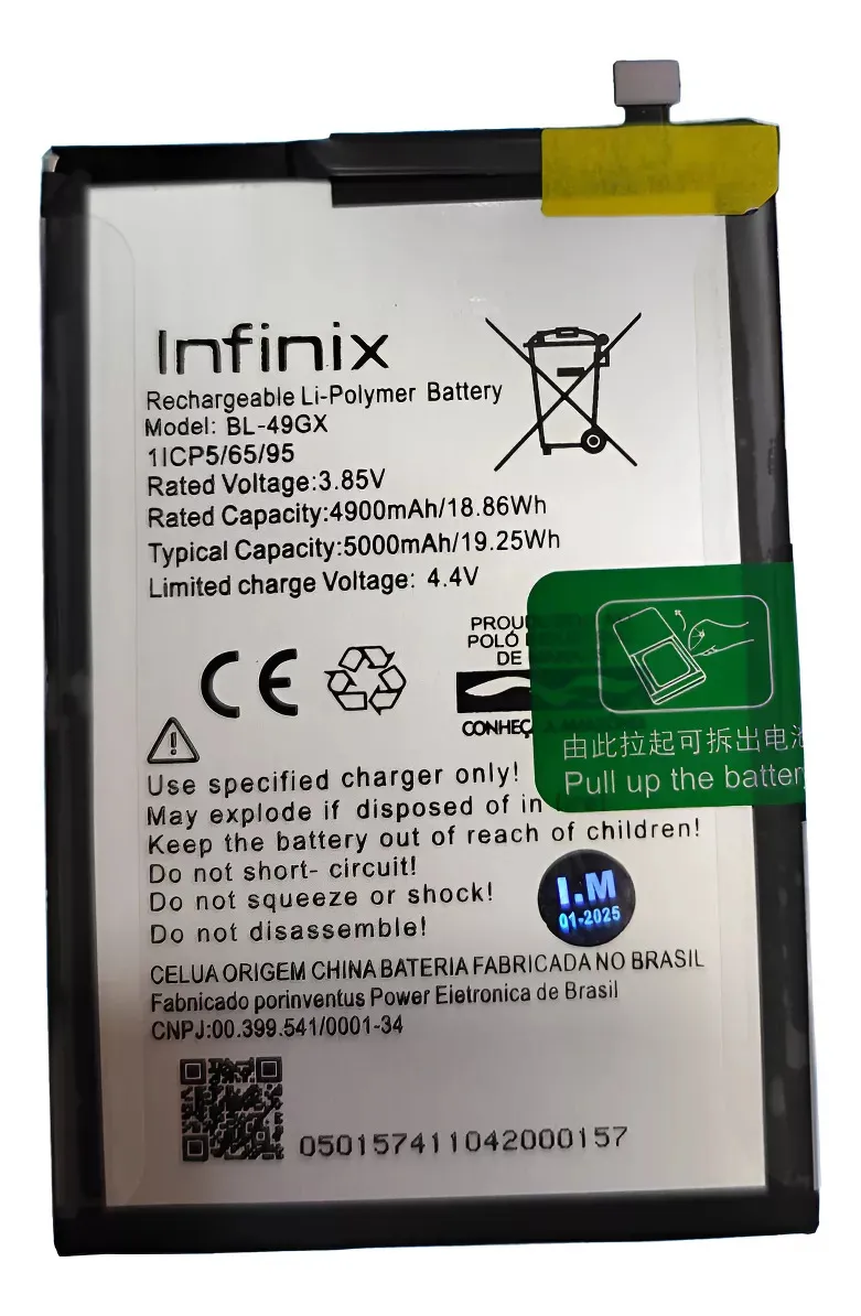 4400-0-Bateria Infinix Smart Hot 11s, Note 10, Note 7, X690 Modelo Bl-49gx