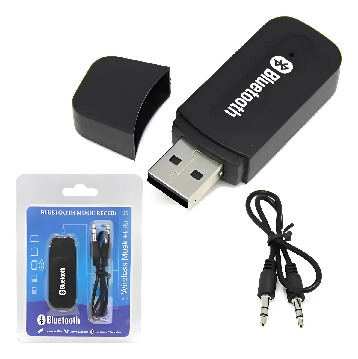 Imagem Principal Adaptador Car Bluetooth Receptor Musica Cabo P2