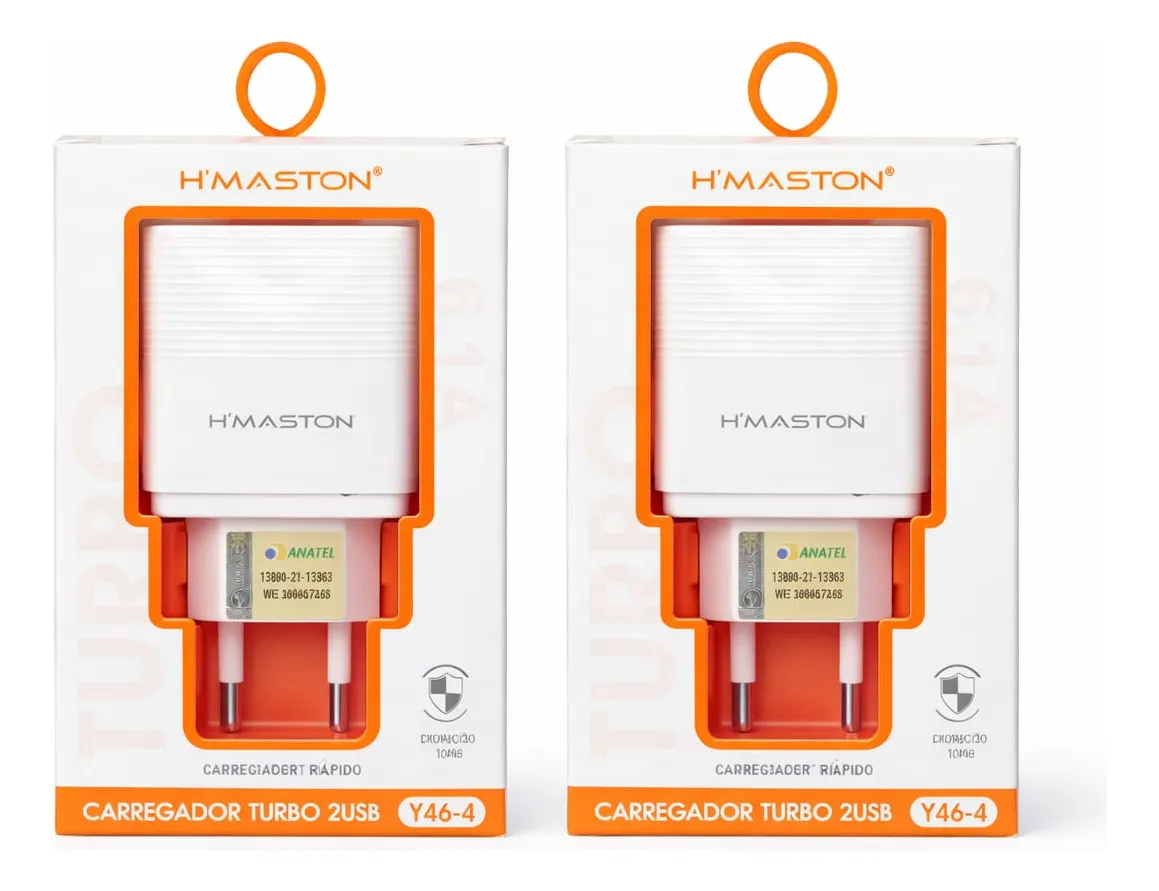 4593-0-Carregador H’Maston Fontes Turbo 2 USB Modelo Y46-4 Cor Branco