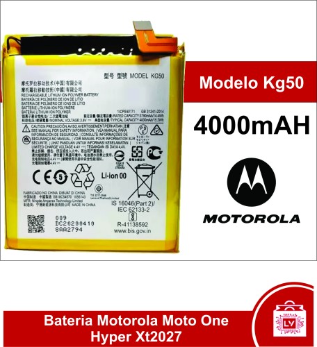 253-0-Bateria Motorola Moto One Hyper Xt2027 Modelo KG50  Capacidade 4000mAH