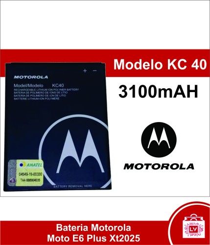 197-0-Bateria Motorola Moto E6 Plus Xt2025 Modelo KC40 Capacidade 3100 mAh