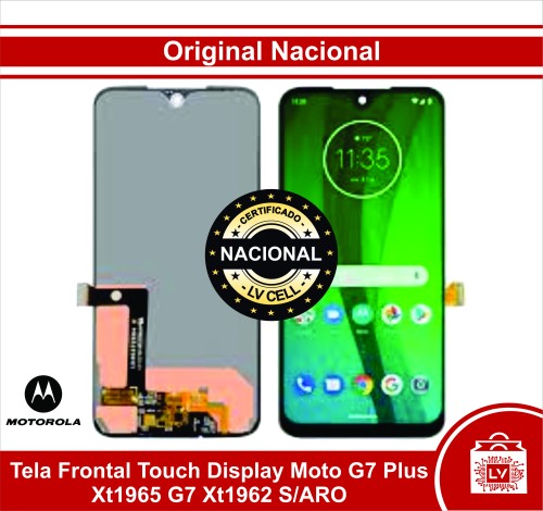 38-0-Tela Frontal Touch Display Moto G7 Plus Xt1965 / G7 Xt1962 S/ARO Original Nacional 