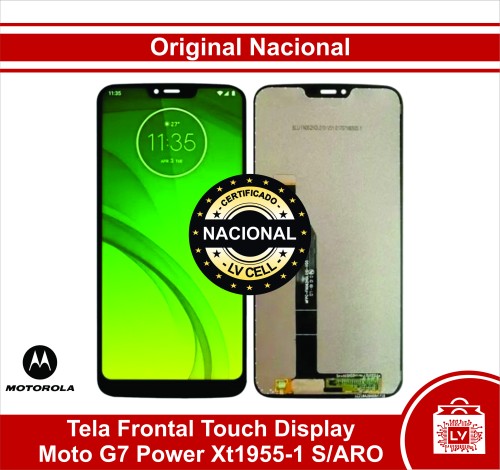 50-0-Tela Frontal Touch Display Moto G7 Power Xt1955-1 S/ARO Original Nacional 