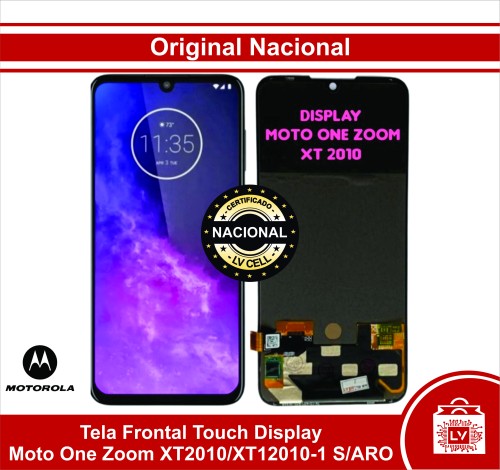 61-0-Tela Frontal Touch Display Moto One Zoom XT2010/XT12010-1 S/Aro Oled Original Nacional