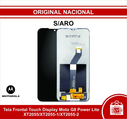 66-77-Tela Frontal Touch Display Moto G8 Power Lite XT2055/XT2055-1/XT2055-2 - S/ARO Original Nacional