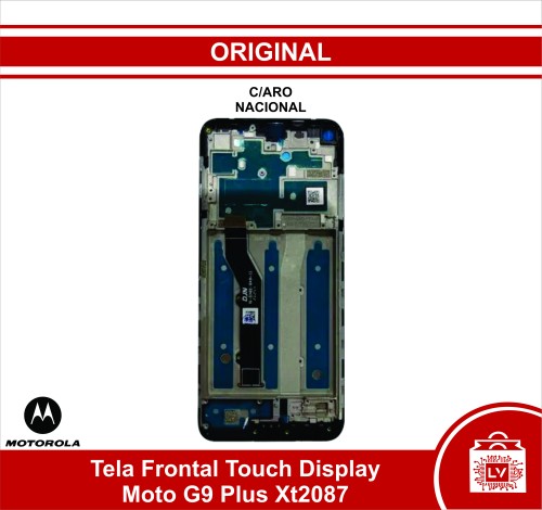 70-87-Tela Frontal Touch Display Moto G9 Plus Xt2087 C/Aro Original Nacional