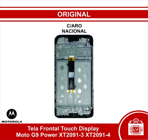 71-90-Tela Frontal Touch Display Moto G9 Power XT2091-3 XT2091-4 - C/ARO Original Nacional