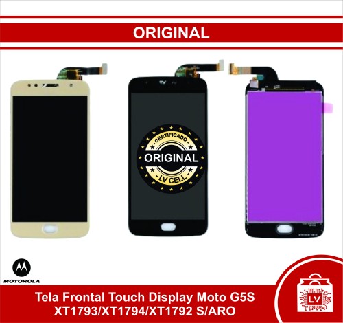 76-100-Tela Frontal Touch Display Moto G5S XT1793/XT1794/XT1792 S/ARO - Preto