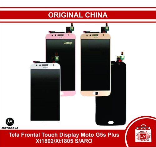 78-105-Tela Frontal Touch Display Moto G5s Plus Xt1802 / Xt1805 S/ARO Original - Preto