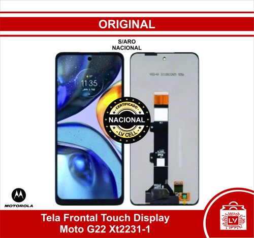 91-127-Tela Frontal Touch Display Moto G22 Xt2231-1 S/Aro Original Nacional