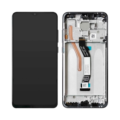 412-0-Tela Frontal Touch Display Xiaomi Redmi Note 8 Pro M1906g7i C/Aro Original Preto
