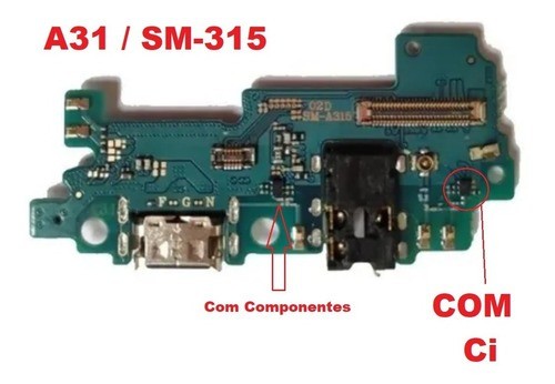 533-0-Flex Placa Conector De Carga Dock Samsung Glaxy A31 Sm-A315