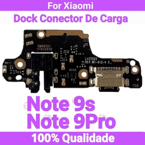 621-0-Flex Placa Conector De Carga Dock Xiaomi Redmi Note 9S (M2003J6A1G) / Note 9 Pro (M2003J6B2G)