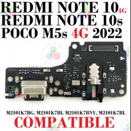 622-0-Flex Placa Conector De Carga Dock Xiaomi Redmi Note 10 4G/Redmi Note 10s/Poco M5s 4G 2022