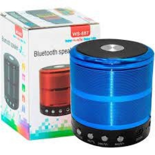 655-962-Mini Caixinha Som Bluetooth Portátil Usb Mp3 P2 Sd Rádio Fm Ws-887 - Azul