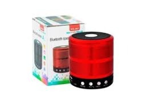 655-959-Mini Caixinha Som Bluetooth Portátil Usb Mp3 P2 Sd Rádio Fm Ws-887 - Vermelho