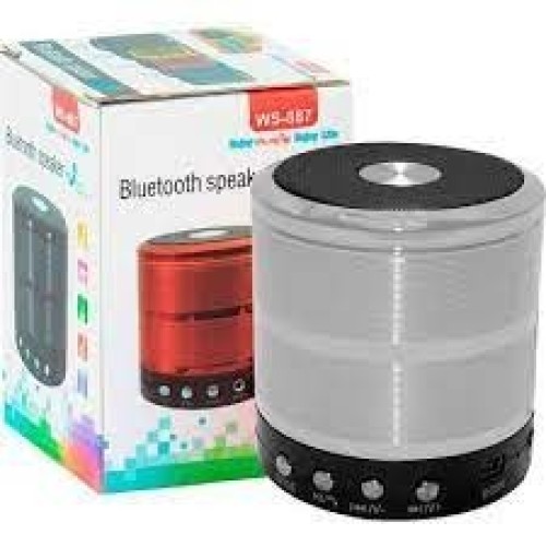 655-961-Mini Caixinha Som Bluetooth Portátil Usb Mp3 P2 Sd Rádio Fm Ws-887 - Prata