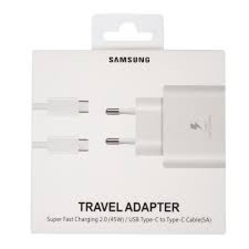 681-0-Carregador Samsung Travel Adapter Super Rapido Fast Charging 5A 45W Tipo -Cor Branco