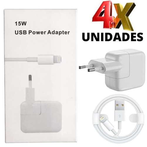689-0-Carregador iPhone 15w Usb Power Adapter E Cabo Lightning compativel iPhone 5s/6/7/8 Plus/X/Xr/Xs/Xs Max e iphone 11