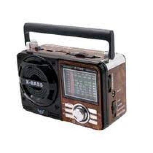703-969-Rádio Retrô Vintage Bluetooth Usb / Sd / Am / Fm C/Lanterna Ad-1088  - Marrom