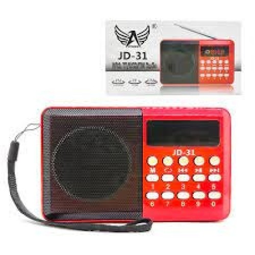 708-980-Radio Retro Portátil fm / Bluetooth / Usb / tf / With Recarregável Altomex JD-31 - Vermelho