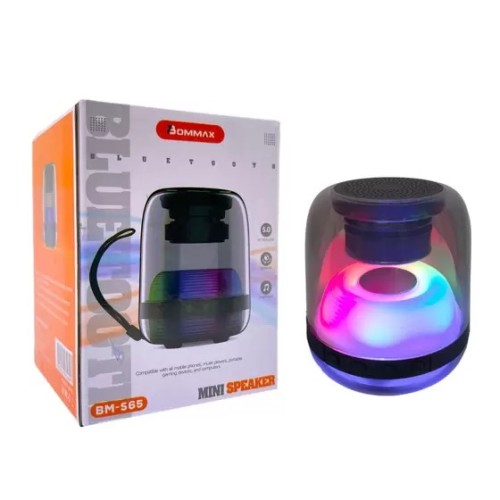 712-0-Caixa de Som Portátil Bluetooth C/Led Crystal Speaker BM-S65