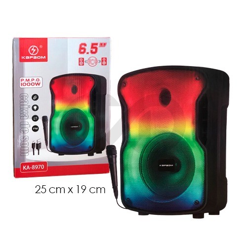714-0-Caixa de Som Portátil Bluetooth C/ Microfone 5W C/ 6,5 Speaker KA-8970