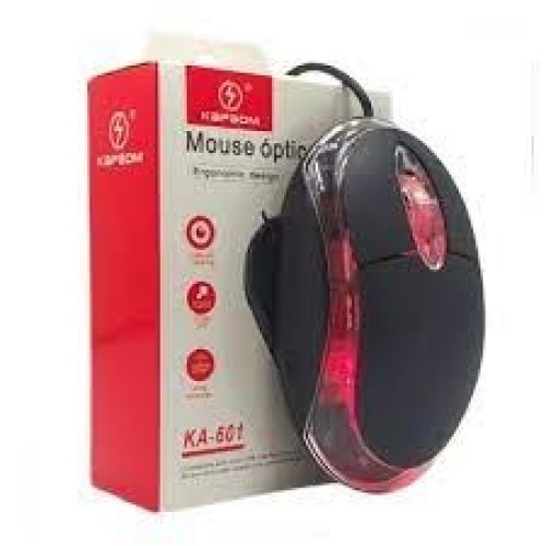726-0-Mouse Óptico Preto Com Fio Usb Notebook Pc Kapbom Ka-601